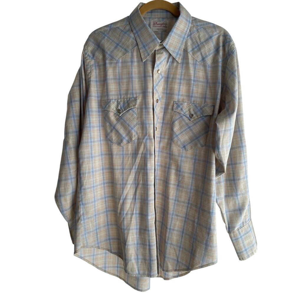 Wranglers Cowboy Western Snap Longtails Made in USA Longsleeve Shirt Size XL